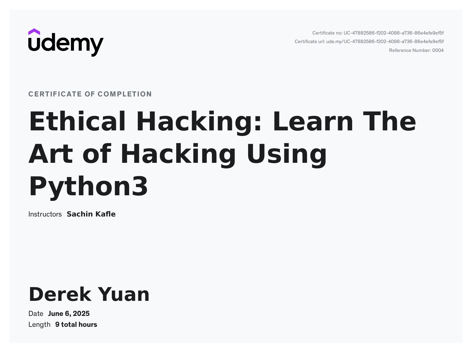 Ethical Hacking Certificate